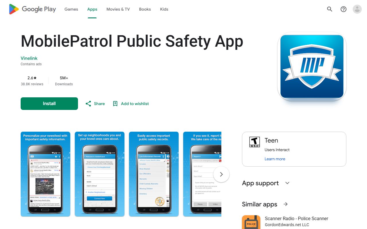 MobilePatrol app features for St. Francois County jail roster search