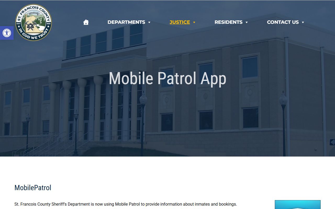 St. Francois County inmate population MobilePatrol booking page